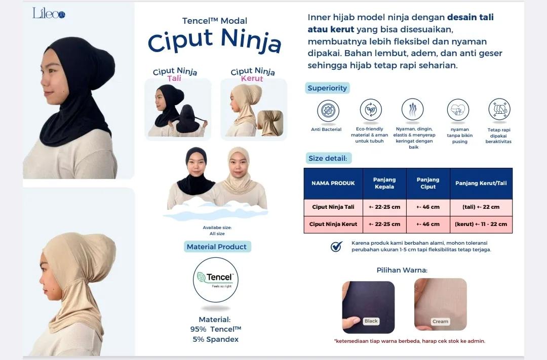 Tencel LilEco - Ciput ninja tali