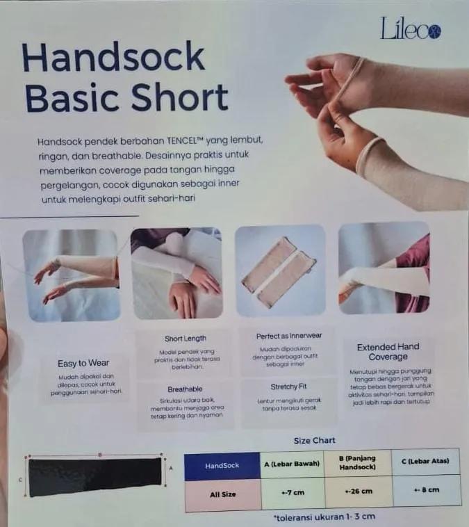 Tencel LilEco- Handsock Pendek (isi 2 pasang)